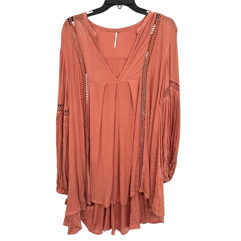 Free People Dress Small Just the Two of Us Boho Balloon Sleeve Babydoll‎ #K2-3
